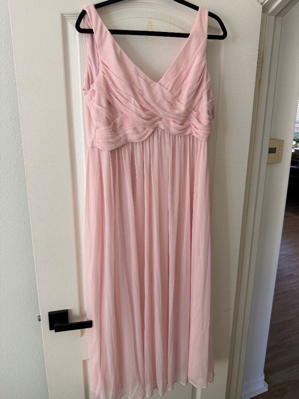 David’s Bridal Petal Pink Tea Length Dress Size 14 NWT Altered F15933